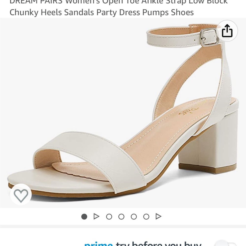 White chunky low block heel